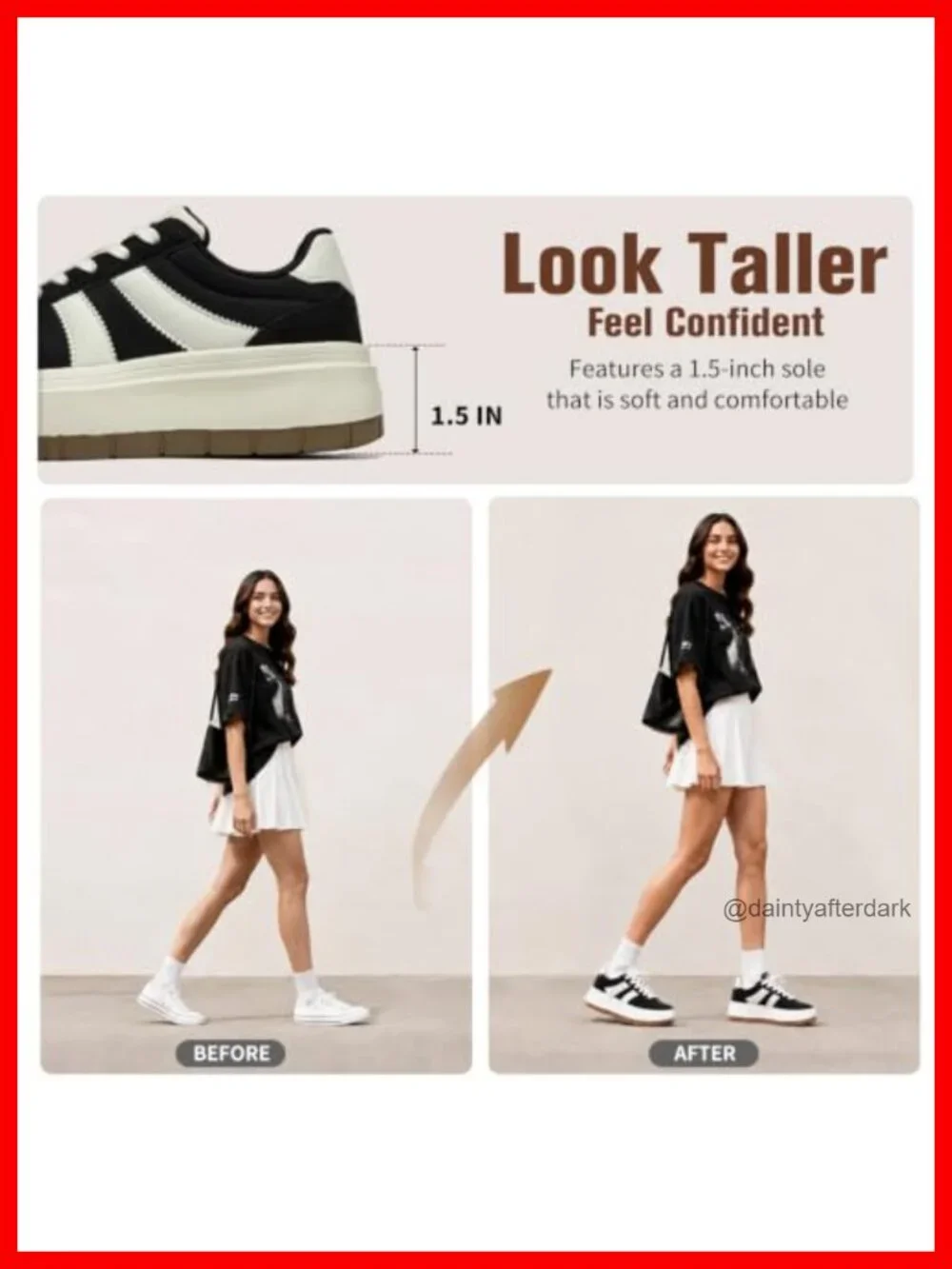 Women's Platform Fashion Sneakers Chunky Tennis Shoes Faux Leather Memory Foam